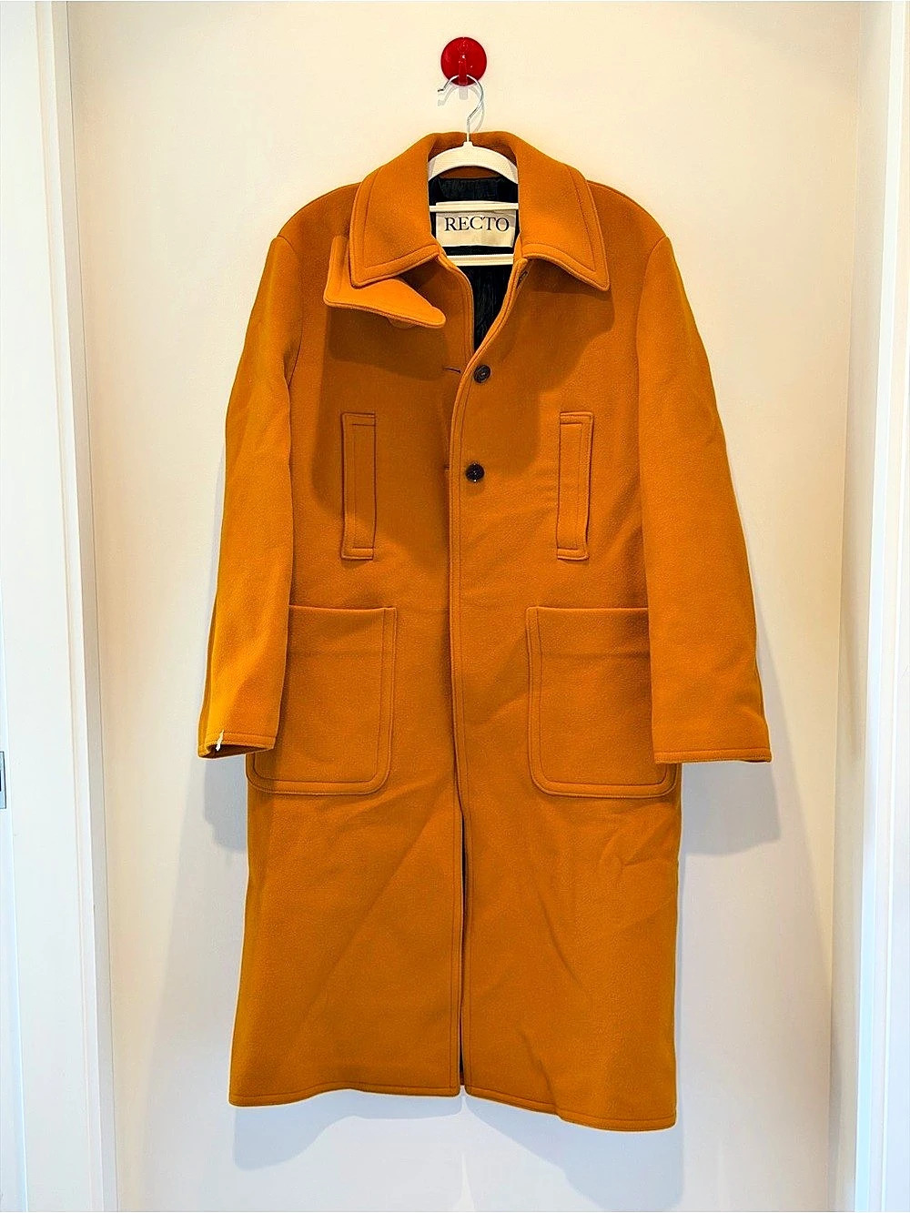 RECTO Mustard Yellow Wool & Cashmere Oversized Long Coat